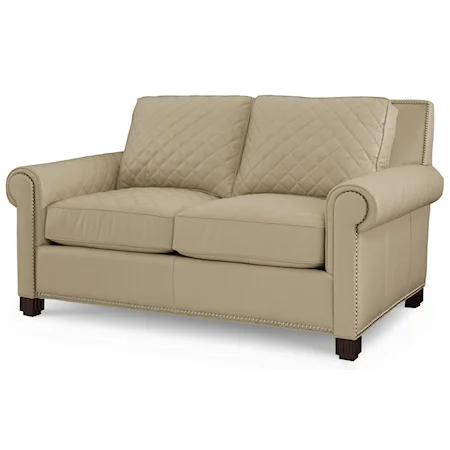 Quilted Loveseat w/ Nailhead Trim